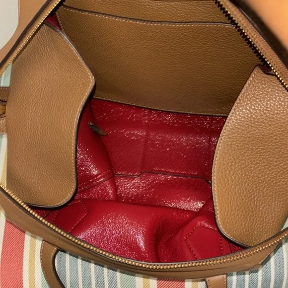 Tory Burch Large Perry Satchel in Moose Brown Leather - Picture 10 of 14